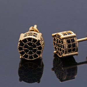2ct Black Diamond 14K Gold Womens Stud Earrings Studs Jewelry 2 ct 14 Karat NEW